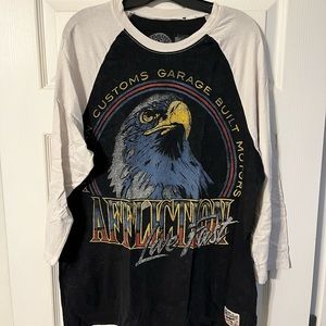 Affliction American customs 3/4 sleeve shirt. Size XL